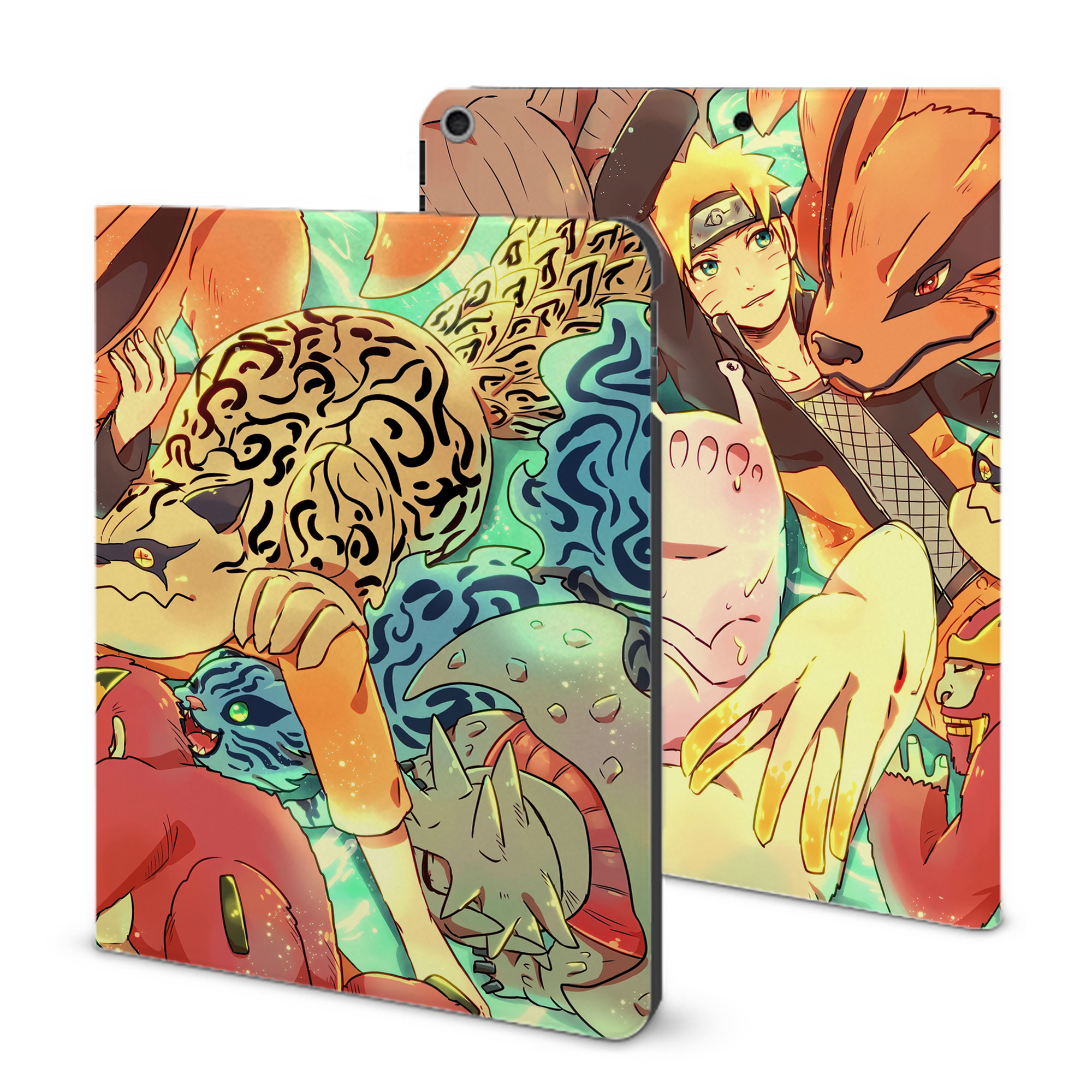 （画像用） NARUTO -ナルト- NARUTO -ナルト- 疾風伝 IPad ケース ブック型 PUレザー TPU 耐衝撃 軽量 薄型 ペン収納なし 全面保護 IPad 各モデル対応
